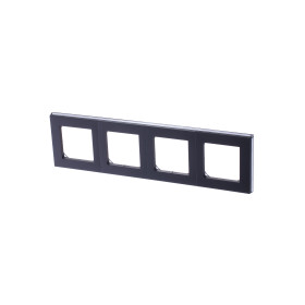 ABB EPJ Levit сталь / дымчатый чёрный Рамка 4 поста