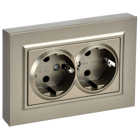 IEK BRITE Роз 2-я с з/к без з/ш пл 16А в сб РСПл12-3-БрШ шам