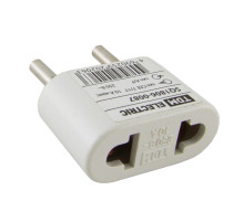 TDM Переходник (тип CEE 7/17 - тип А/F) плоский 10А макс. 250В белый