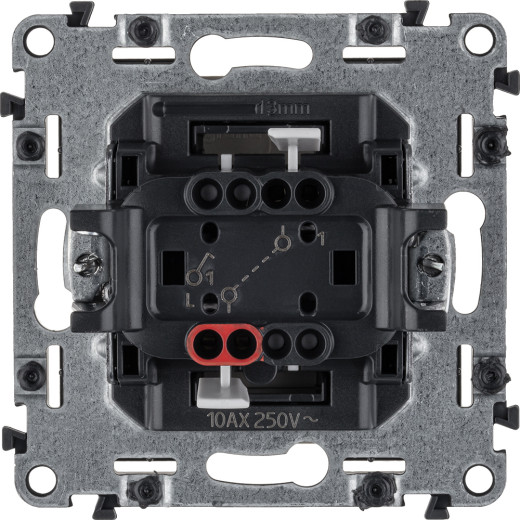 Valena LIFE.Выключатель 10АХ 250В с лицевой панелью.Безвинтовые зажимы.Слоновая кость