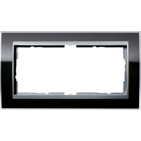 Gira Event Clear Черный/Алюминий Рамка 2-ая без перегородки