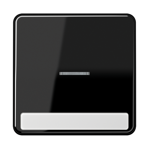 Клавиша с окошком для выключателя с подсветкой и полем для надписи, черная