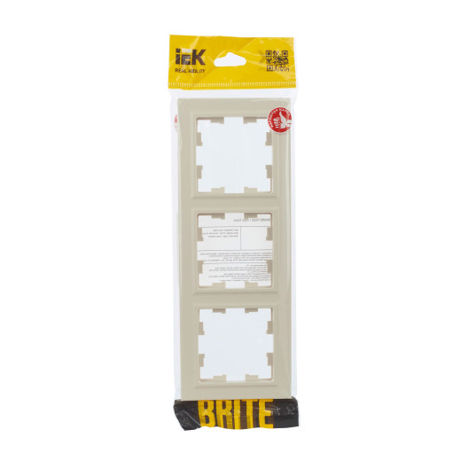 BRITE Рамка 3-мест. РУ-3-БрКр беж. IEK