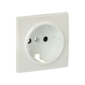 EKF PROxima Валенсия лицевая панель розетки 1-местной с/з 16А жемчуг с защ. штор..