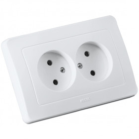 Hegel Мастер внутр Белая РС16-342 Розетка двойная, со шторками