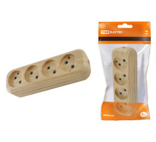 TDM Колодка розеточная 4 гнезда 2П б/з 10А 250В 