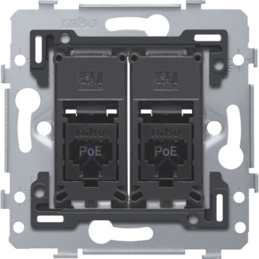 Механизм розетки RJ45x2, UTP, CAT6A