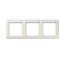 JUNG Рамка 3-кратная с полем для надписи для горизонтальной установки слоновая кость