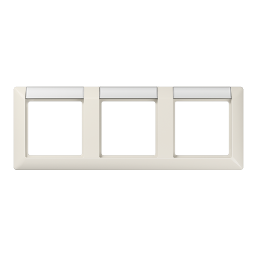 Рамка 3-кратная с полем для надписи для горизонтальной установки, слоновая кость