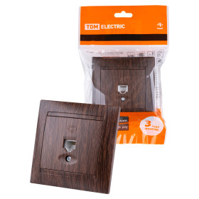 TDM Розетка телефонная RJ11 венге 