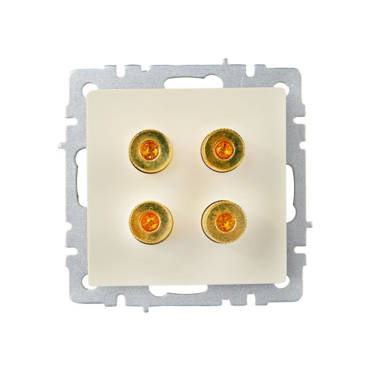 BRITE Аудиорозетка 4-мест. РА10-БрКр беж. IEK