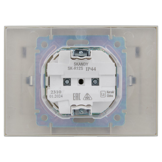 SKANDY Роз. 2-я с кр. 16А в сб IP44 SK-R12S сереб. IEK