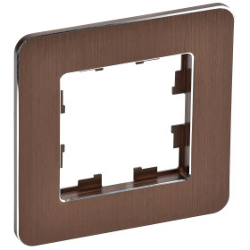 IEK BRITE DECOR Коричневый металл скругл.угол Рамка 1-мест. РУ-1-1-Бр RE AL