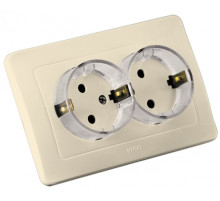 Hegel Мастер внутр Слоновая кость РС16-381-01 Розетка с/з двойная