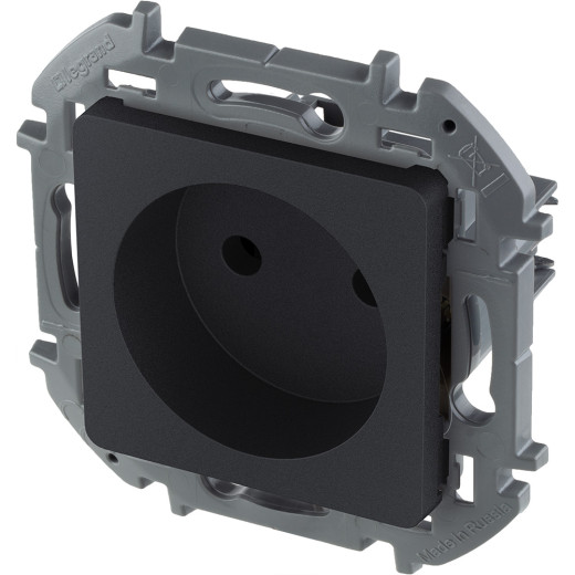 Розетка без заземления - Legrand/Daccord Inspiria - без шторок 16А 250В винтовые зажимы - антрацит