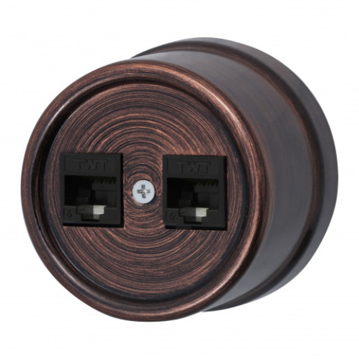 Медный век Розетка RJ45 информационная двойная пластик