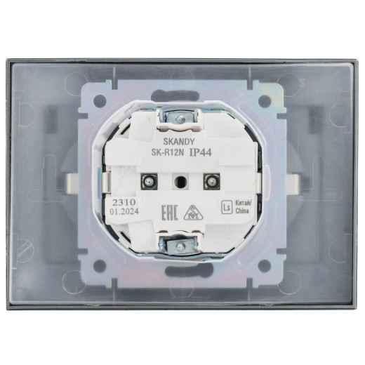 SKANDY Роз. 2-я с кр. 16А в сб IP44 SK-R12N никель IEK