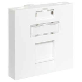 EKF TeraLINK PRO Вставка розеточная TeraLINK PRO 45x45мм формат Mosaic на 1 модуль Keystone со шторкой и маркером белая.