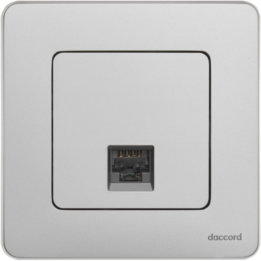 Розетка компьютерная RJ45 категория 5e UTP - Legrand/Daccord Inspiria - алюминий