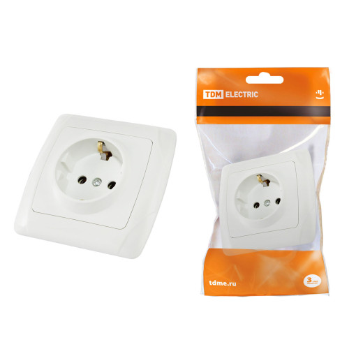 Розетка 2П+З 16А 250В белая 