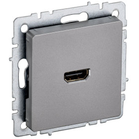 IEK BRITE BASE Сталь Розетка HDMI РHDMI-0-БрС
