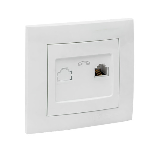 Валенсия розетка телефонная RJ-11 1-местная белая EKF PROxima