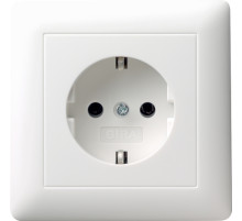 Gira S-55 Бел глянц Розетка с/з 16А, 250В~, в комплекте с рамкой