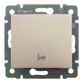 Legrand Valena Крем Выключатель кнопочный 1-клавишный с символом 