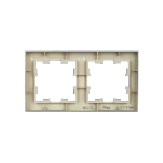 BRITE Рамка 2-мест. РУ-2-БрА алюм. IEK
