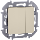 Выключатель трёхклавишный - Legrand/Daccord Inspiria - 10АХ 250В винтовые зажимы - слоновая кость