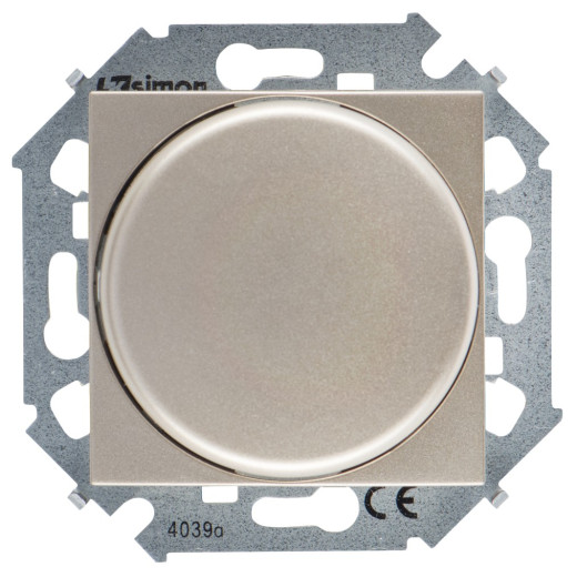 Светорегулятор поворотно-нажимной, электрон., с диммир. по 1-10В, 6А, 230В, винт.заж, шампань