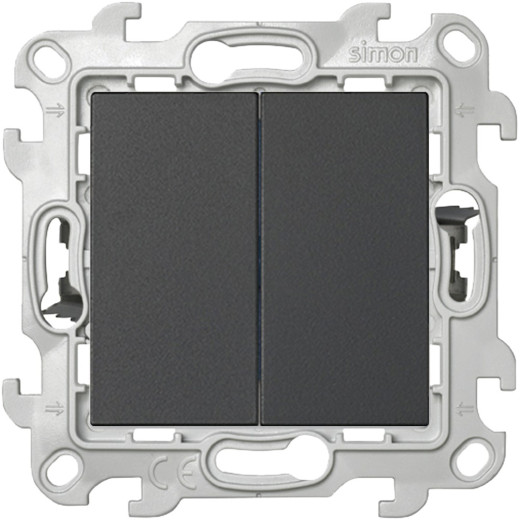 Двухклавишный выключатель Push&Go, графит