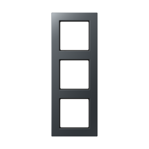 Рамка для вертикальной и горизонтальной установки, 3 поста, термопласт, матовый антрацит, A CREATION