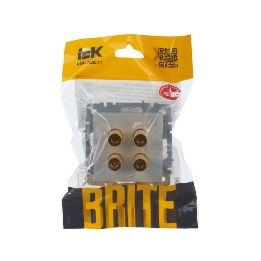 BRITE Аудиорозетка 4-мест. РА10-БрА алюм. IEK