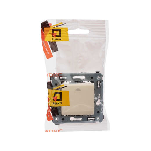 Кнопка одноклавишная в стену, Avanti, ванильная дымка