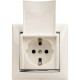 Розетка с заземлением - Legrand Valena - со шторками с защитной крышкой 16А 250В винтовые зажимы - белый