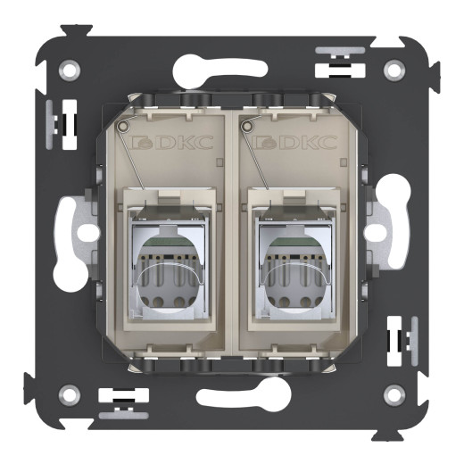 Компьютерная розетка RJ-45 в стену, кат.5e двойная экранированная, Avanti, ванильная дымка