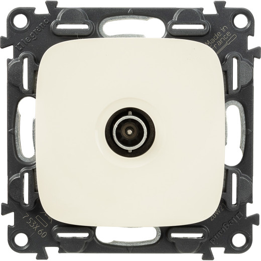 Valena ALLURE.Розетка ТВ оконечная 10дБ 0-862 МГц.С лицевой панелью.Слоновая кость