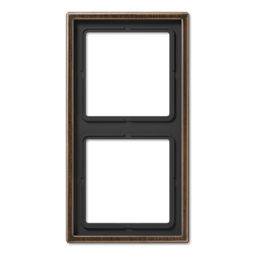 Рамка для вертикальной и горизонтальной установки, 2 поста, металл, латунь antik, Messing