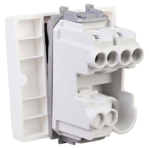 Выключатель одноклавишный модульный, Avanti, белое облако, 2 модуля