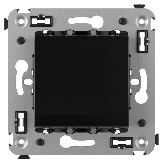 Выключатель одноклавишный в стену, Avanti, черный квадрат