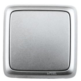 Hegel Альфа наруж Серебро ВА10-115-06 Выключатель 1-клавишный с монт. пластиной