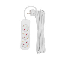 REXANT Удлинитель STANDARD 3 гнезда, 5м, 3х1,0мм², с/з, белый.