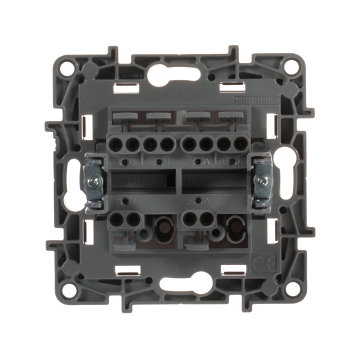 Переключатель двухклавишный - Legrand Etika - 10A 250В безвинтовые зажимы - белый