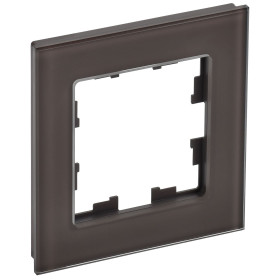 IEK BRITE DECOR Темн.бронза глянц стекло Рамка 1-м РУ-1-2-БрТБ