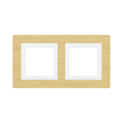Рамка из натурального дерева 2 поста (4 мод.), Avanti, беленый дуб