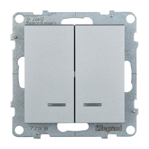 SUNO. Переключатель двухклавишный 10АХ 250В с подсветкой. Цвет 