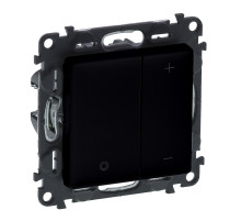 Legrand Valena LIFE Black. Светорегулятор кнопочный универсальный 400Вт без нейтрали. С лицевой панелью. Антрацит..