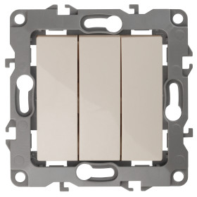 ЭРА 12-1107-02 Выключатель тройной, 10АХ-250В, IP20, Эра12, слоновая кость (10/100/3200)