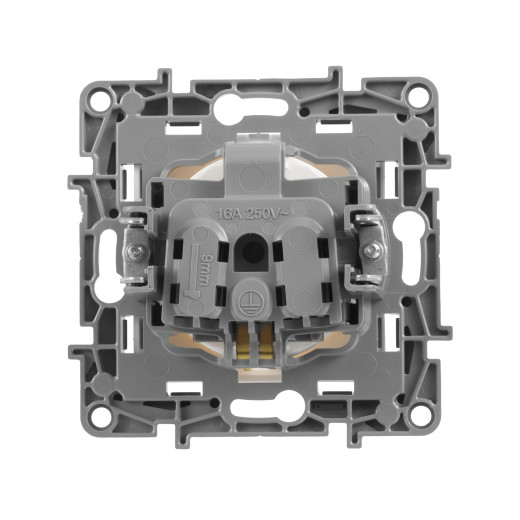 Розетка с заземлением - Legrand Etika - со шторками 16А 250В винтовые зажимы - белый